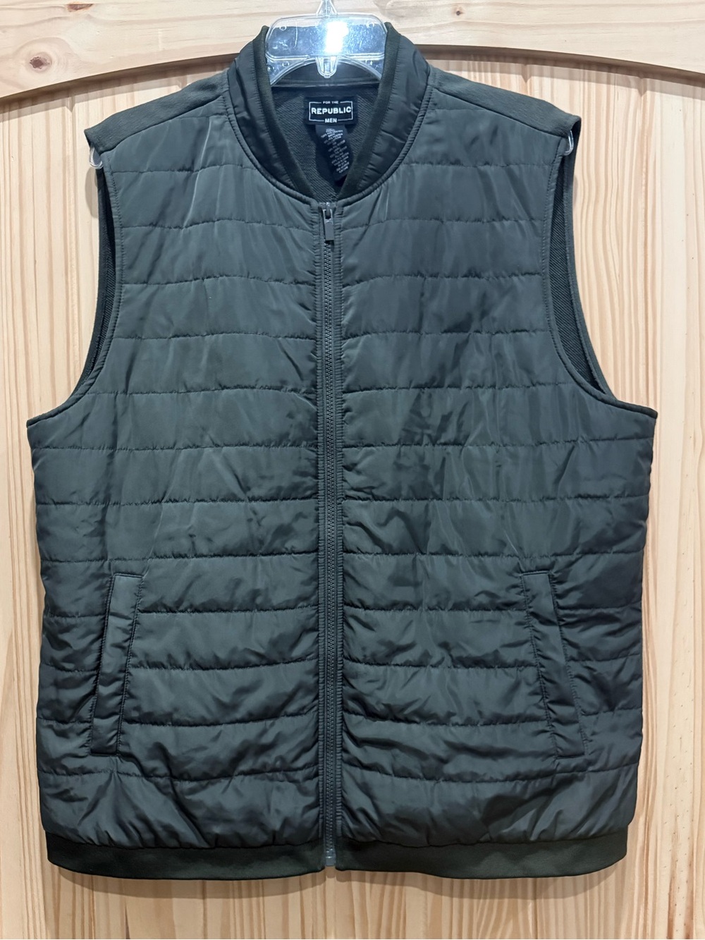 Men's Black Zip Vest - For The Republic Men - Size XL